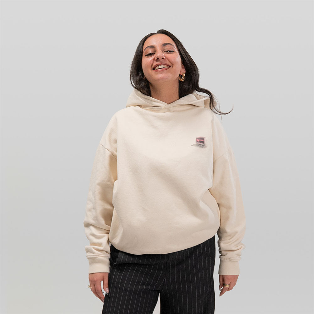 Office Desk Hoodie Bone-White